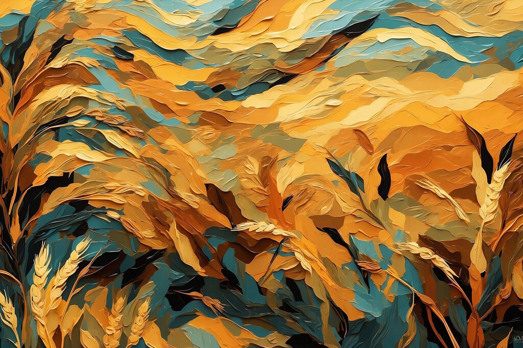 Painting of leaves and plants