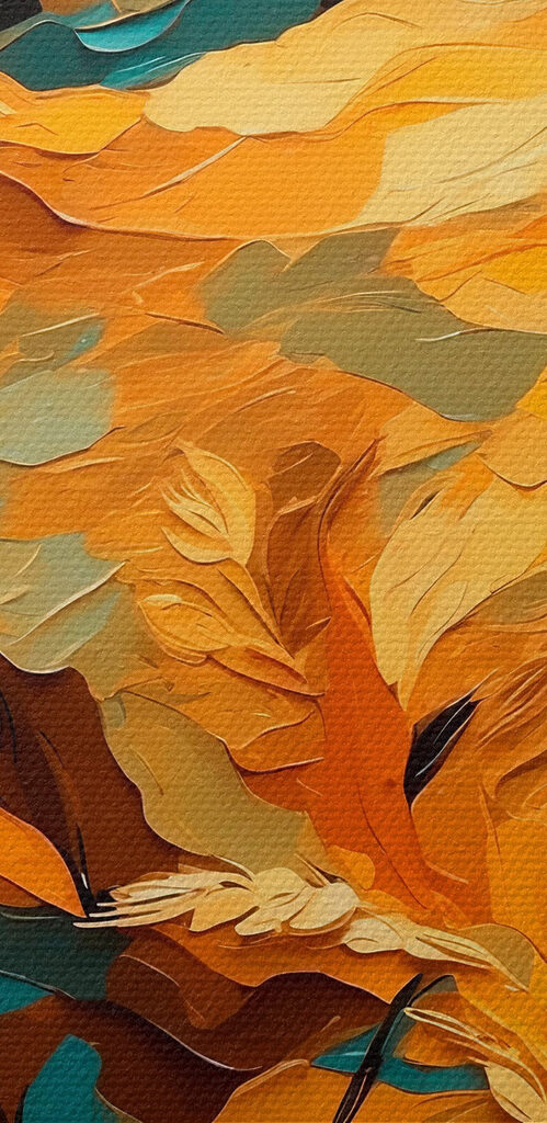 Painting of leaves and plants