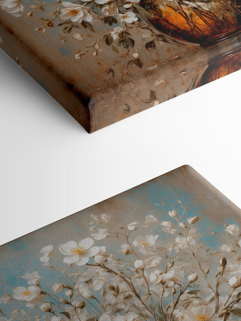 Vase of white flowers