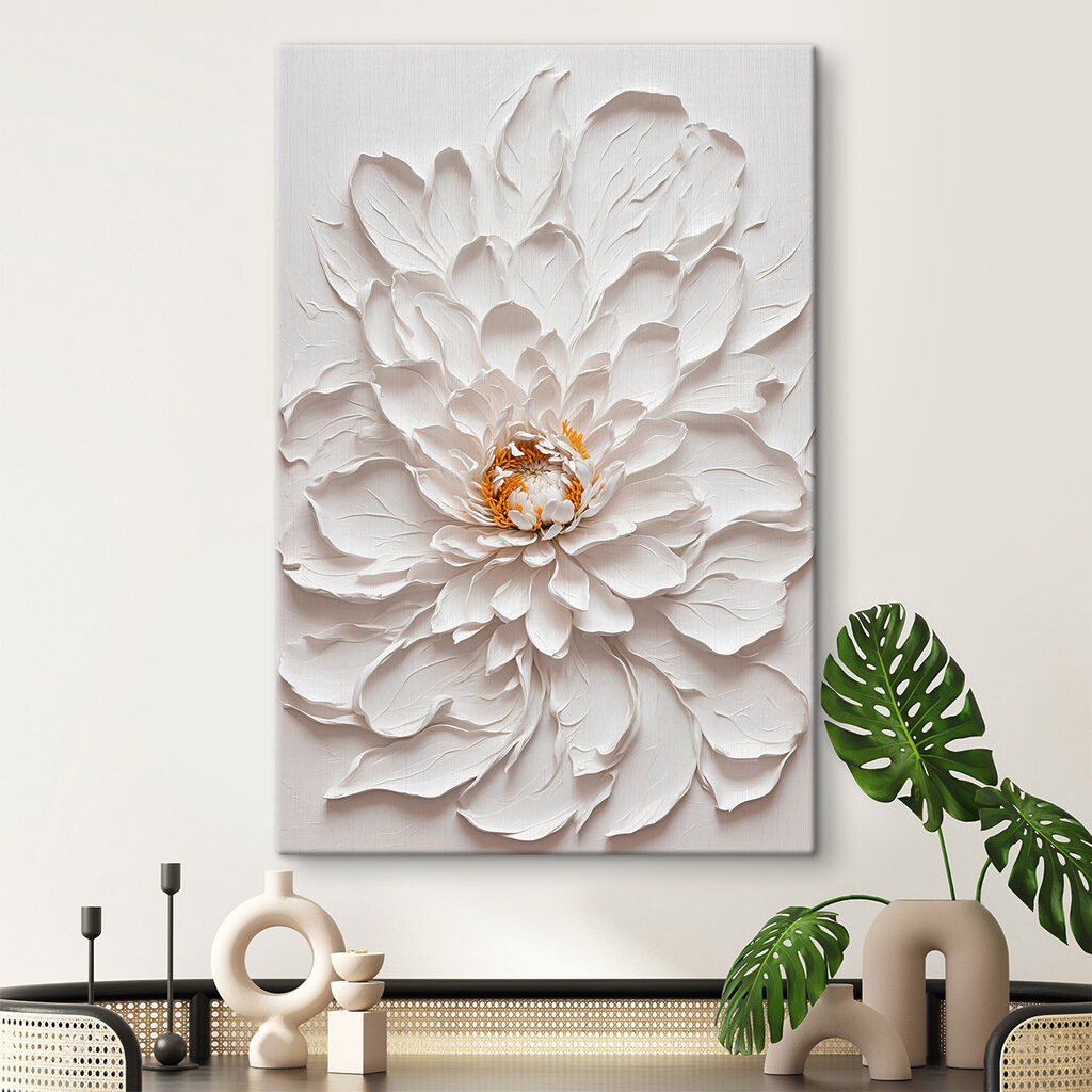White flower with yellow center White flower with yellow center