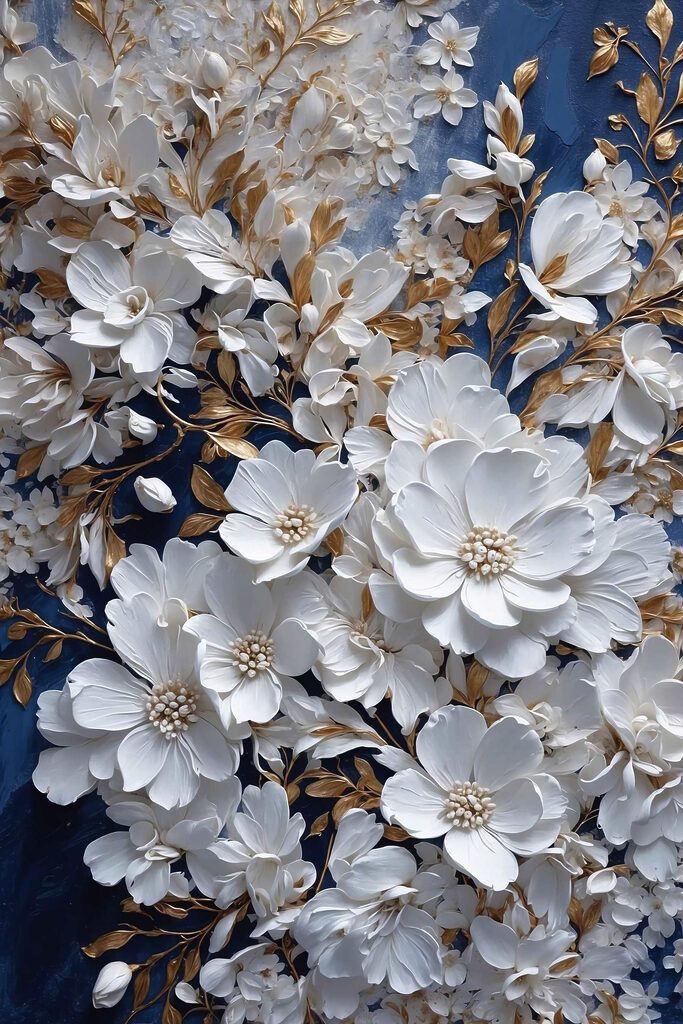 Delicate blooms on a rich backdrop