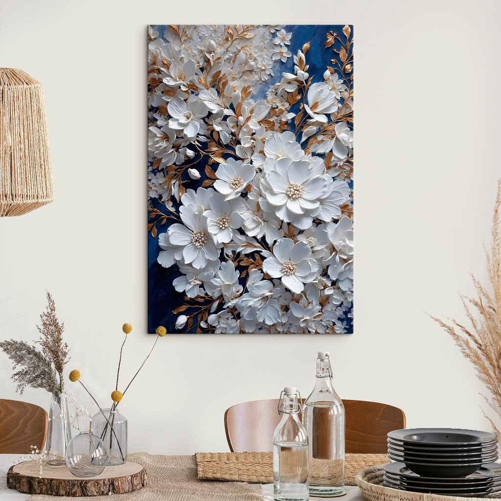 Delicate blooms on a rich backdrop