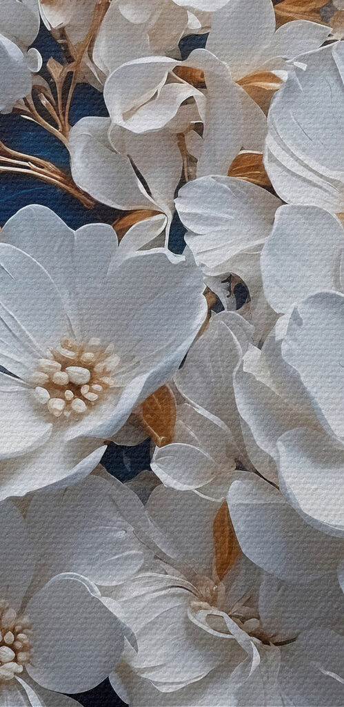 Delicate blooms on a rich backdrop