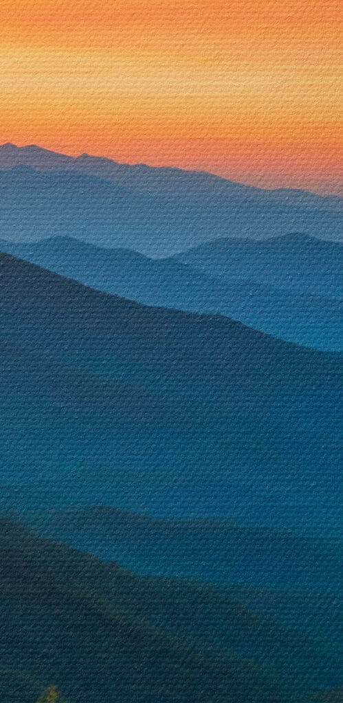 Landscape of mountains and trees