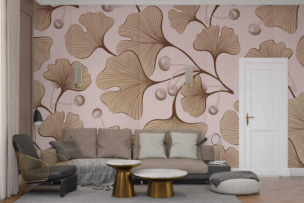 Elegant botanical pattern in soft tones