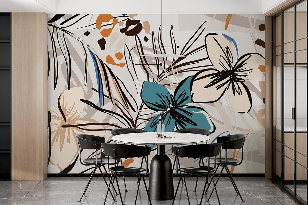 Colorful floral pattern with flowers