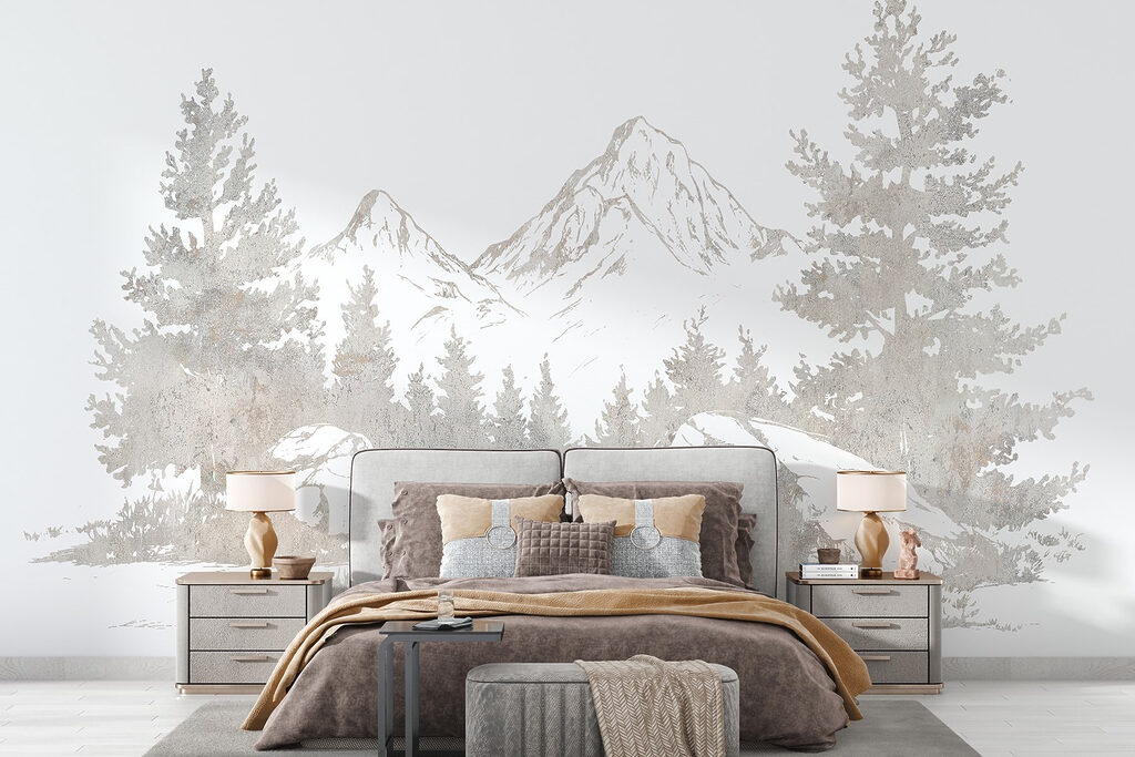 Drawing of a mountain range