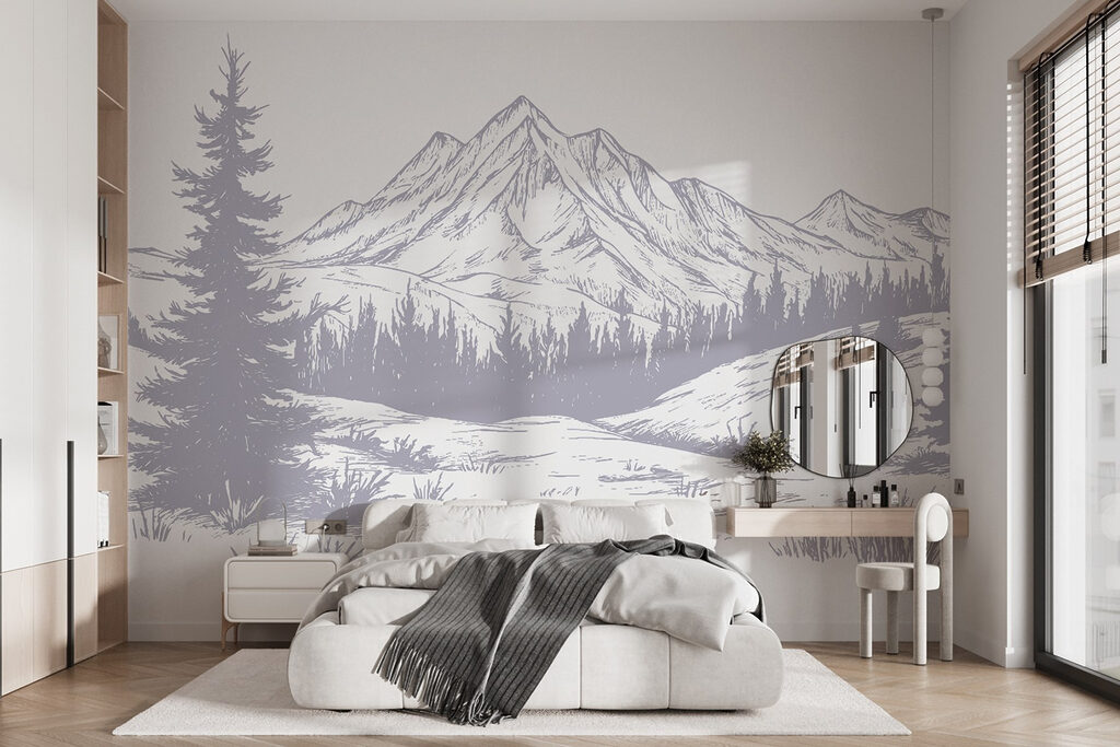 Drawing of a mountain range Drawing of a mountain range