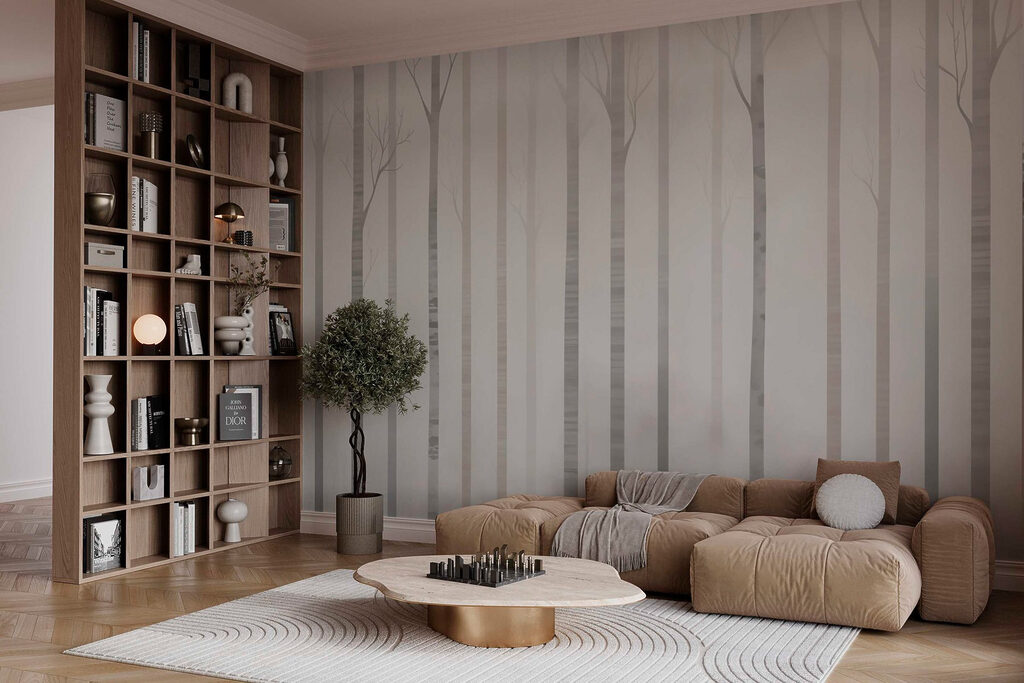 Group of trees in fog