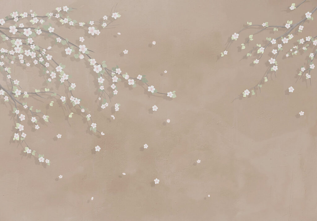White flowers on a tree branch