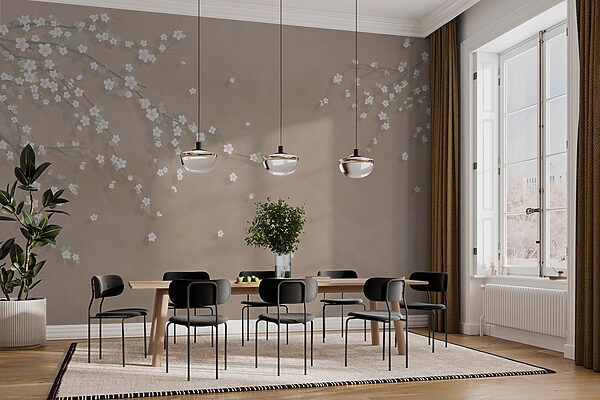 White flowers on a tree branch