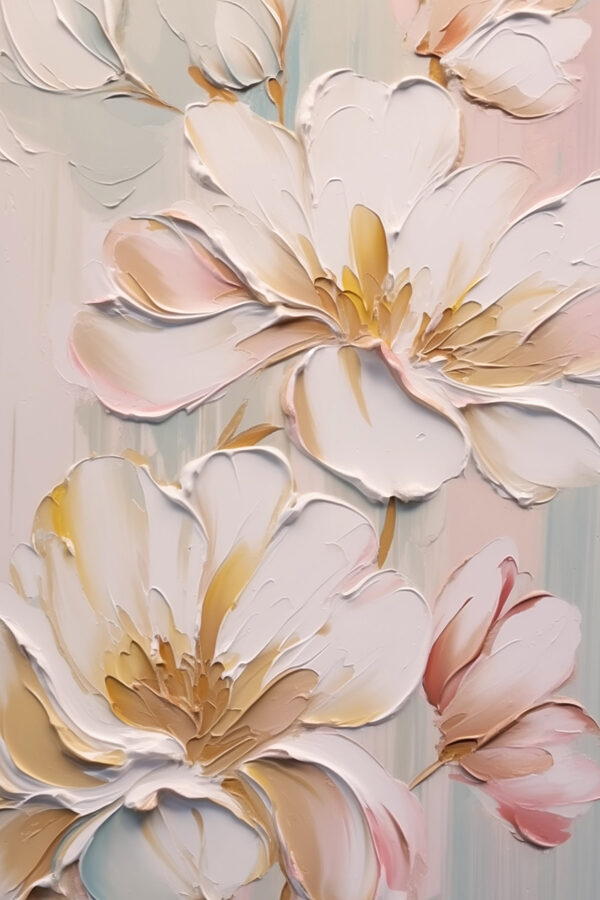 Painting of flowers on a wall Painting of flowers on a wall