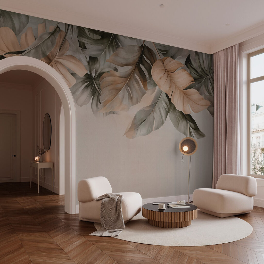 Elegant leaves in soft tones