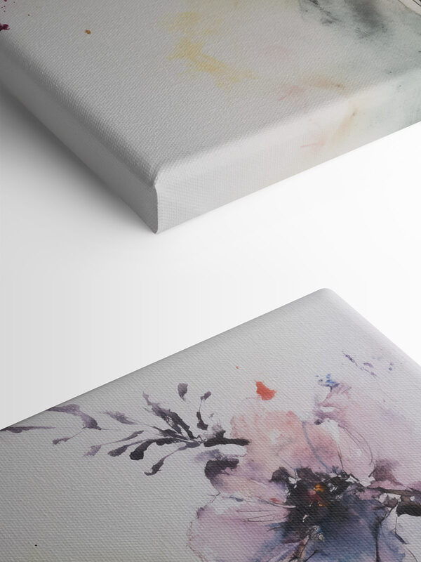 Painting of flowers on a white surface Painting of flowers on a white surface