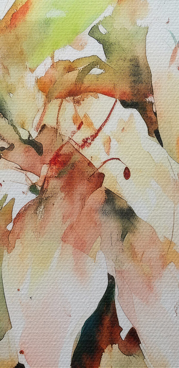 Painting of flowers on a white surface