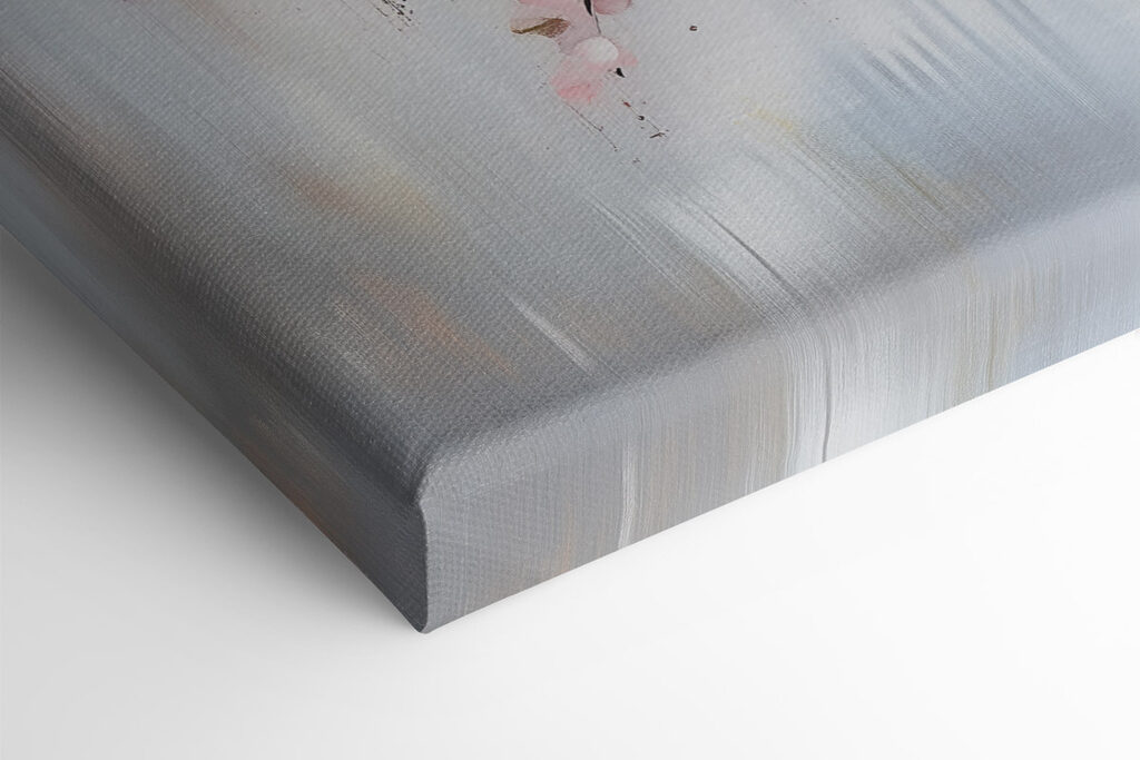 Painting of a tree with pink flowers