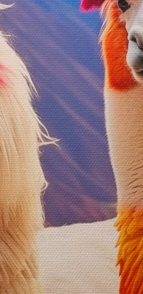 Two llamas with rainbow colored hair Two llamas with rainbow colored hair