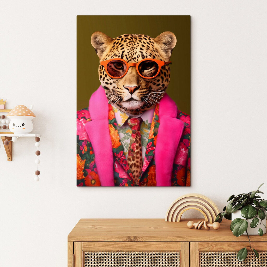 Leopard wearing a suit and sunglasses