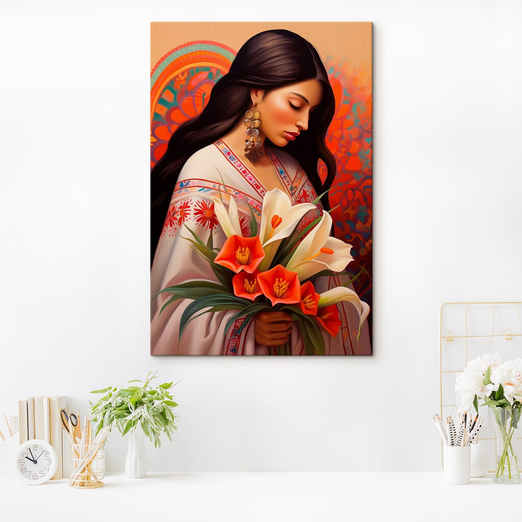 Woman holding flowers