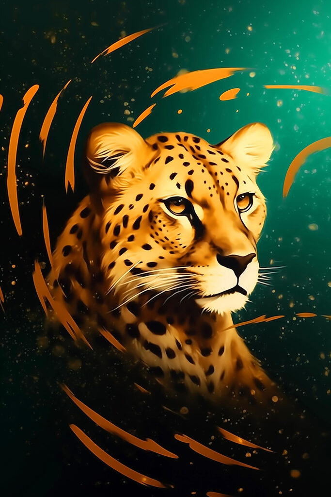 Cheetah with orange spots Cheetah with orange spots