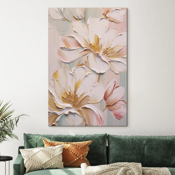 Painting of flowers on a wall Painting of flowers on a wall