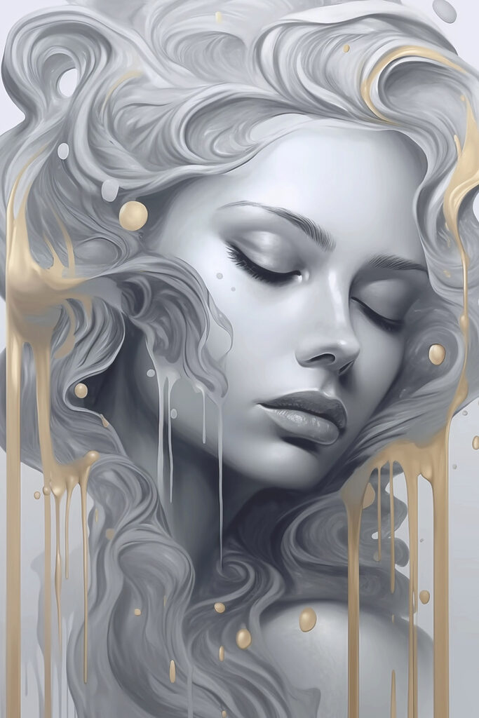 Woman with long hair and flowing hair Woman with long hair and flowing hair