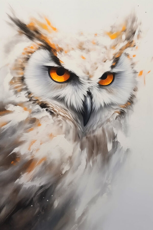 An owl with yellow eyes An owl with yellow eyes