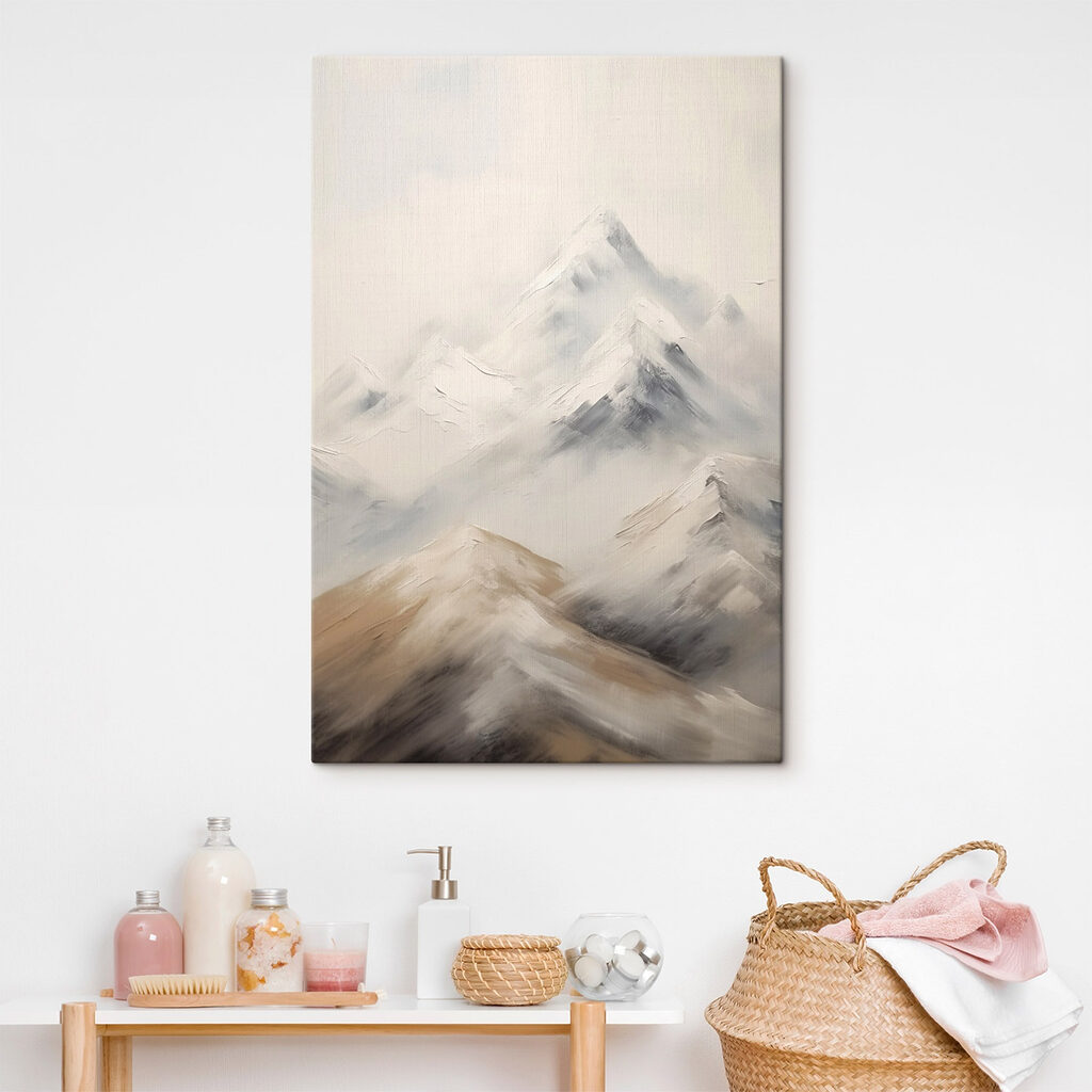 Painting of mountains with snow Painting of mountains with snow