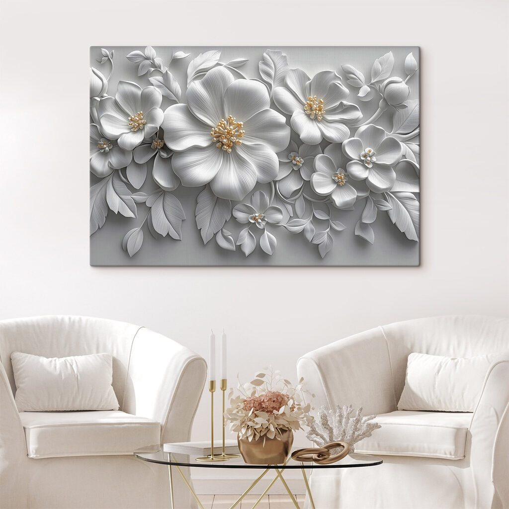 White flowers and leaves White flowers and leaves