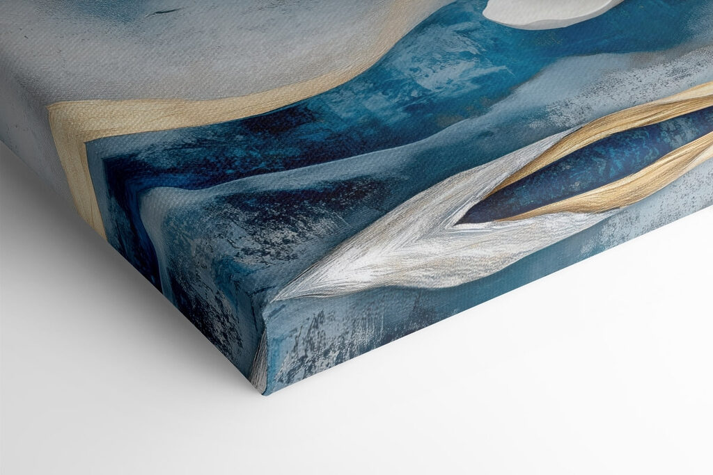 White flowers on a blue background