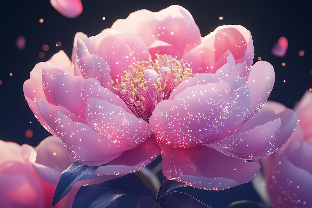 Pink flower with sparkles Pink flower with sparkles