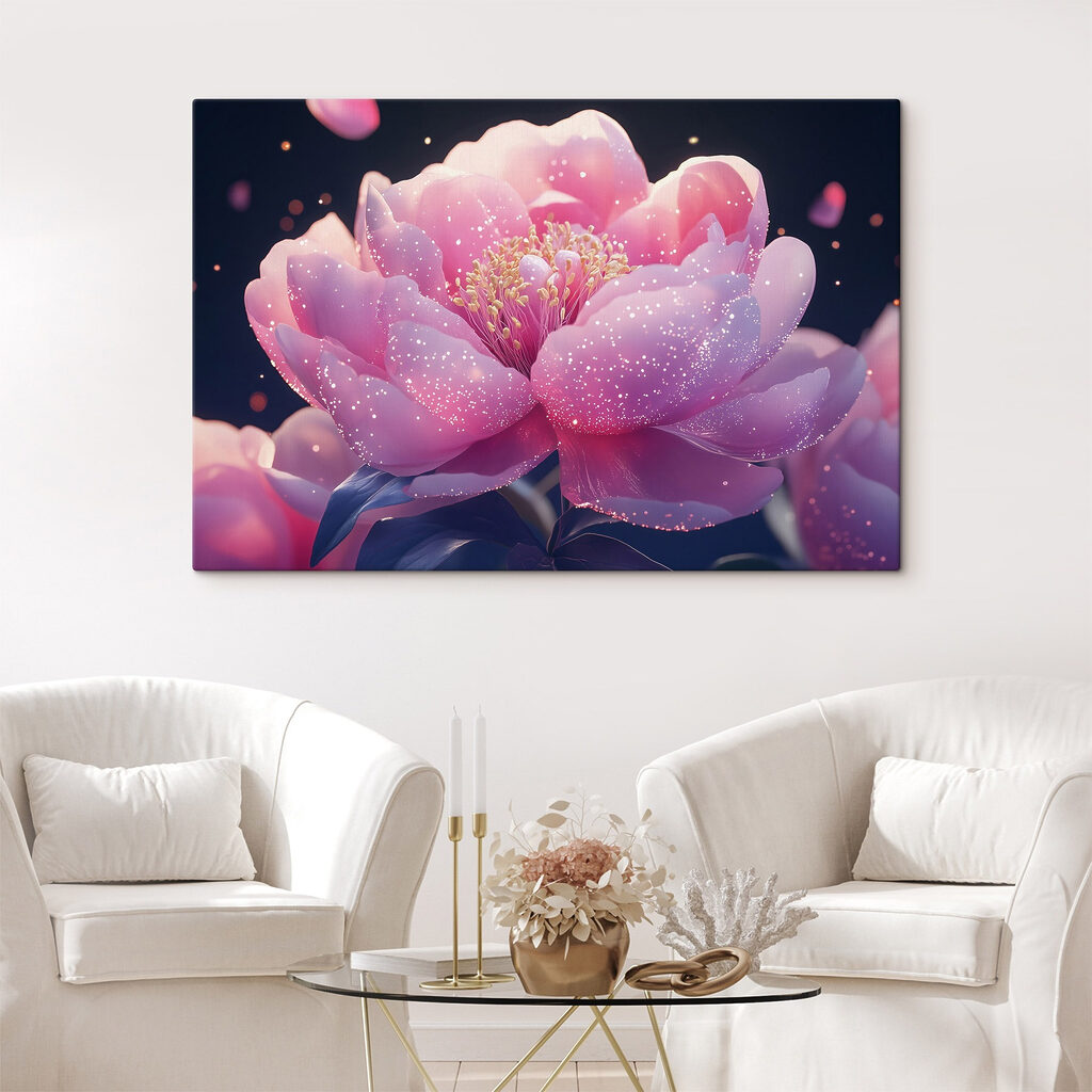 Pink flower with sparkles Pink flower with sparkles