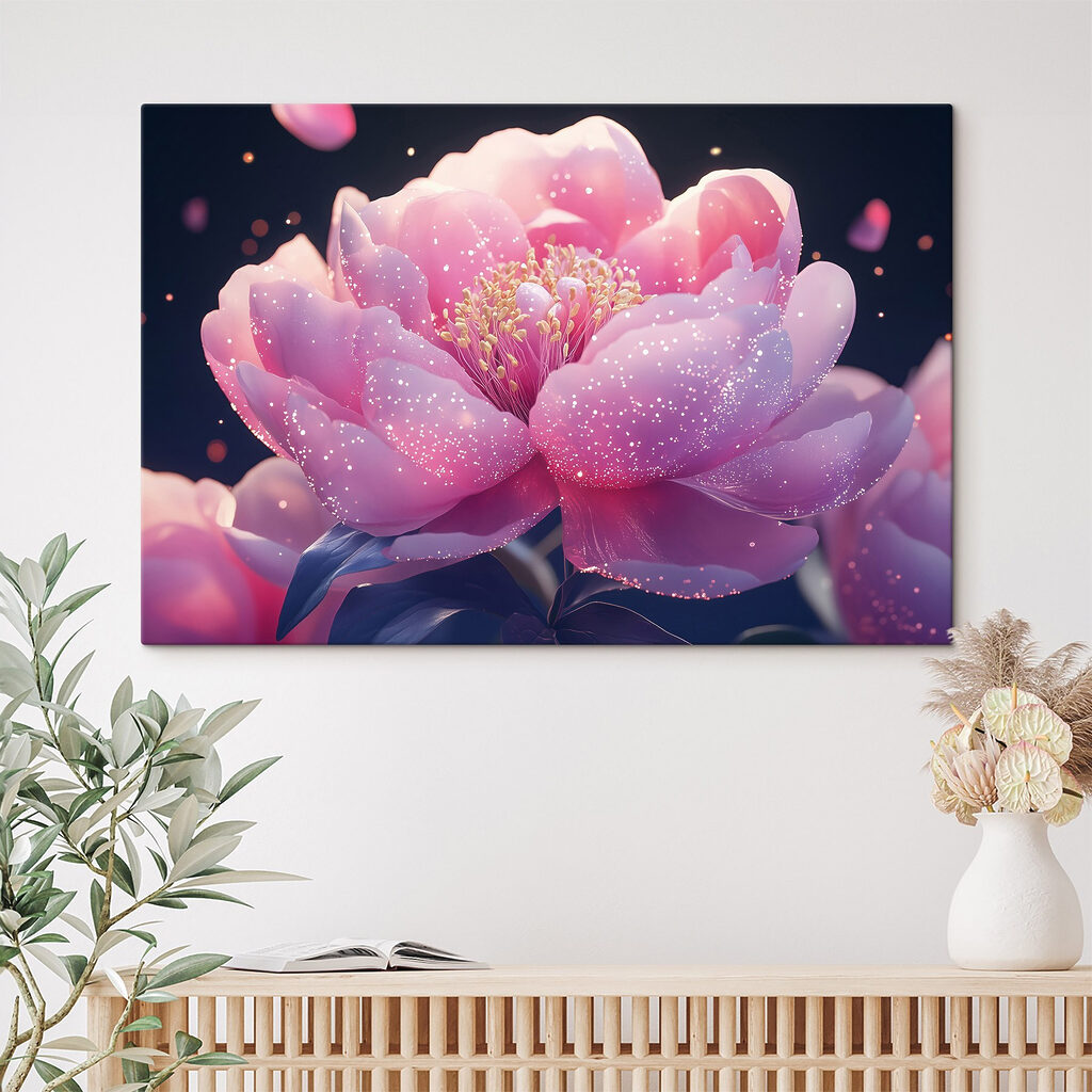 Pink flower with sparkles Pink flower with sparkles