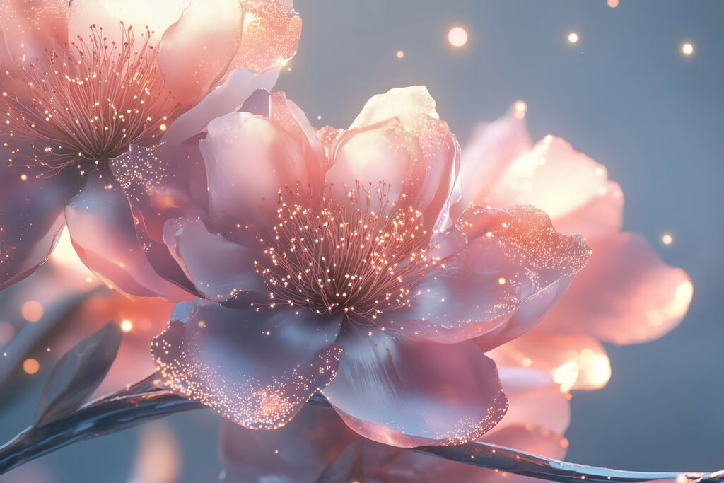 Delicate blooms in soft pastel hues