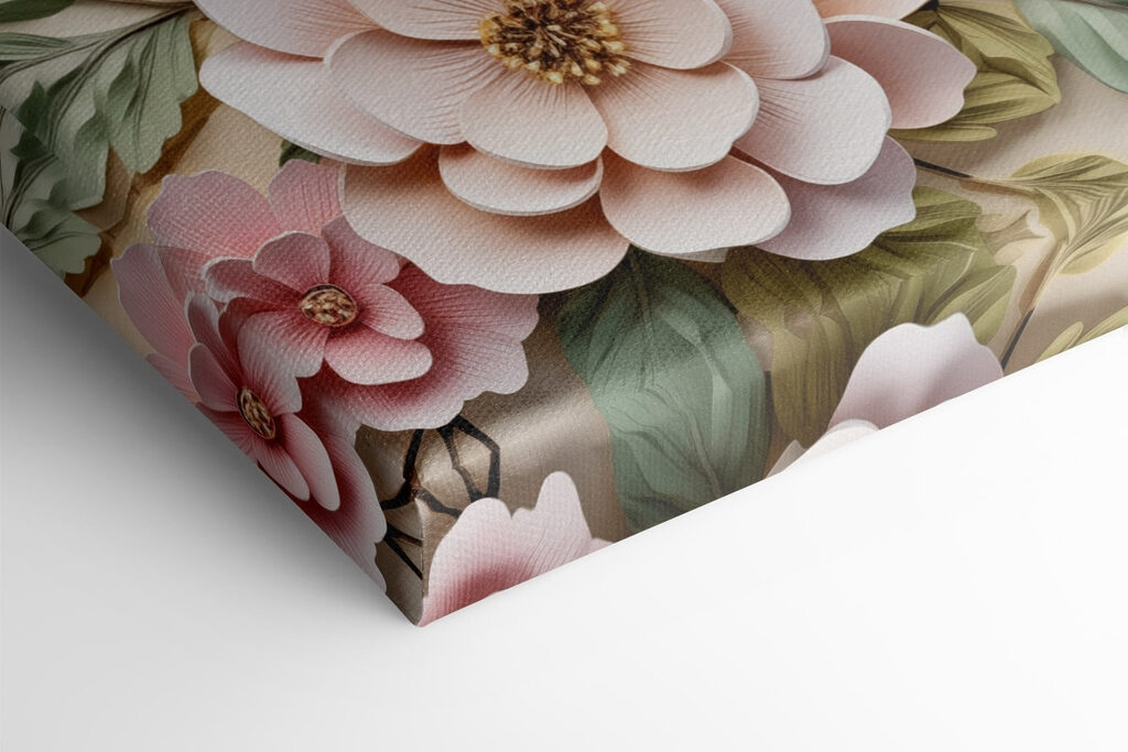 Paper flowers and leaves