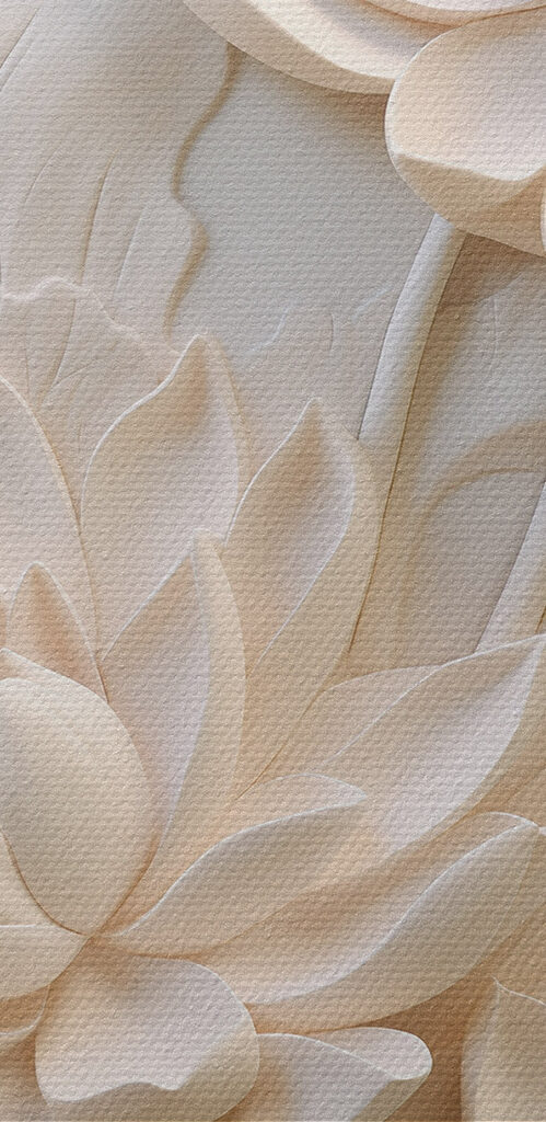 White flower carving on a wall