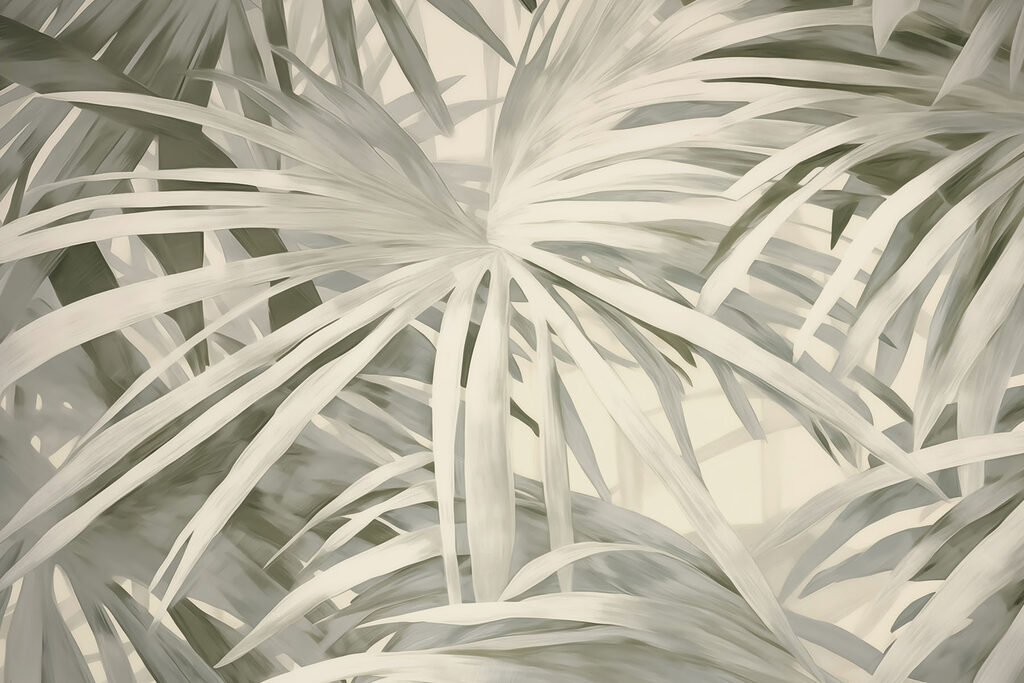 Soft, flowing palm leaves in harmony