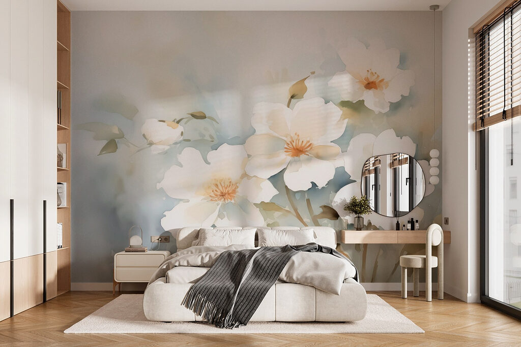 Painting of white flowers