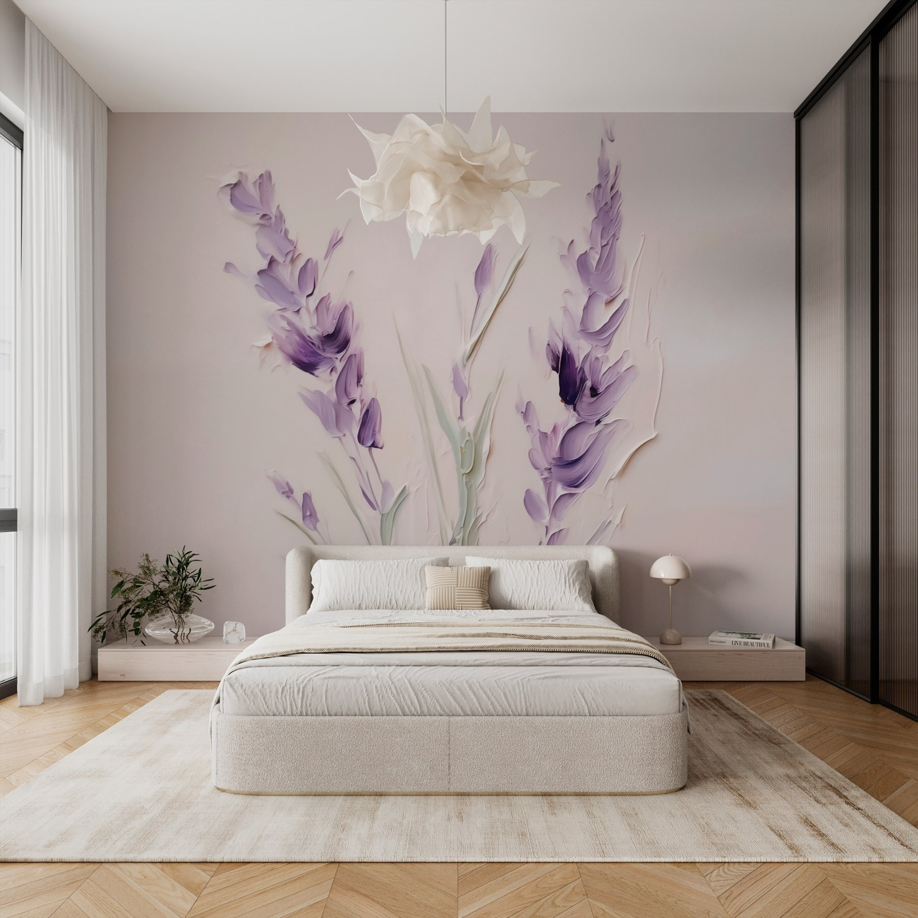 Painting of purple flowers