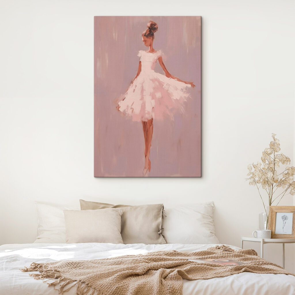 Painting of a woman in a white dress