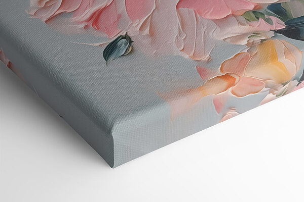Painting of flowers on a white surface Painting of flowers on a white surface