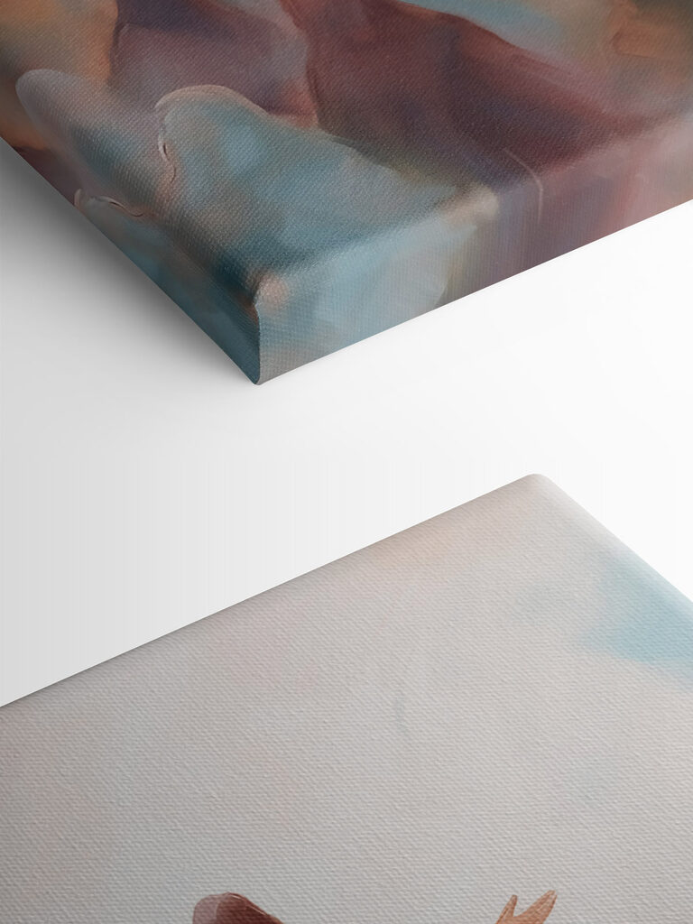 Painting of a man in a red robe surrounded by a group of people