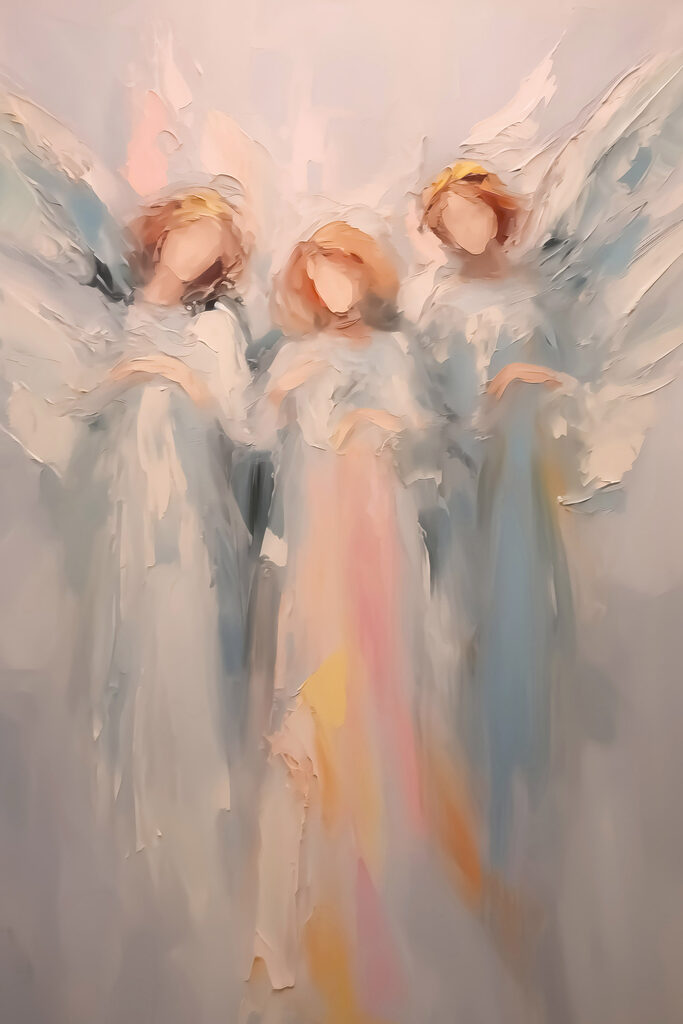 Painting of angels with wings