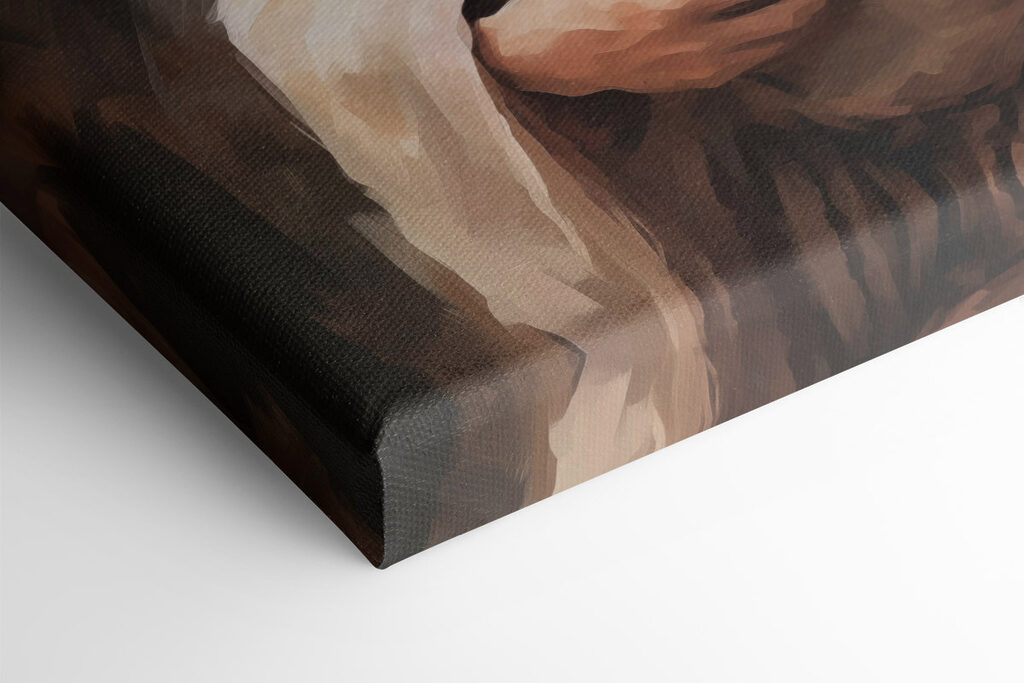 Painting of a man holding a lamb Painting of a man holding a lamb