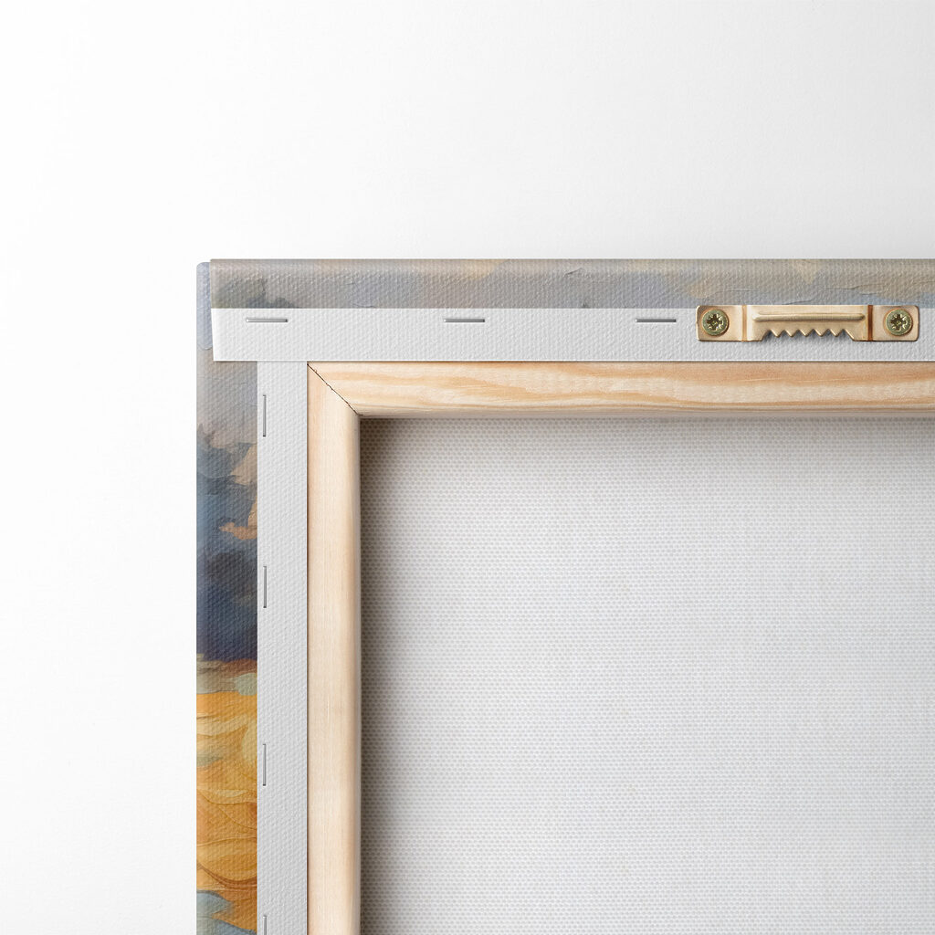 Painting of sunflowers in a field