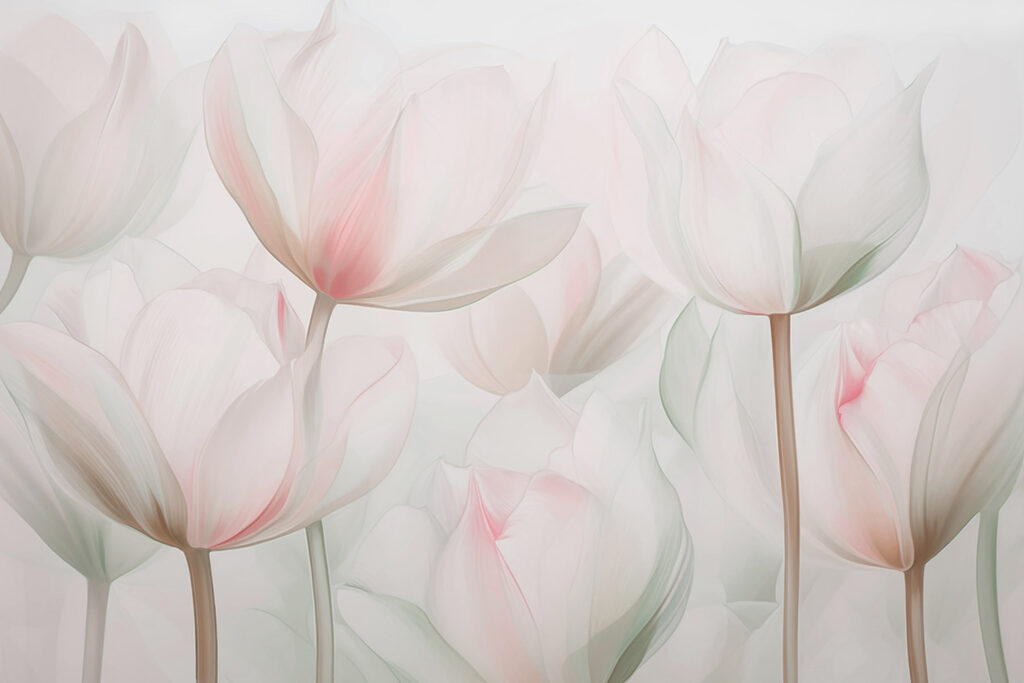 Delicate blooms in soft pastel hues
