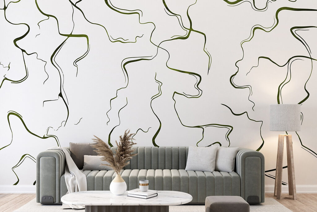 Flowing lines on a white canvas