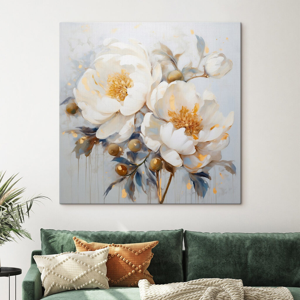 Painting of white flowers Painting of white flowers