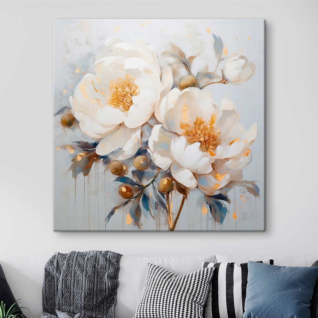 Painting of white flowers Painting of white flowers