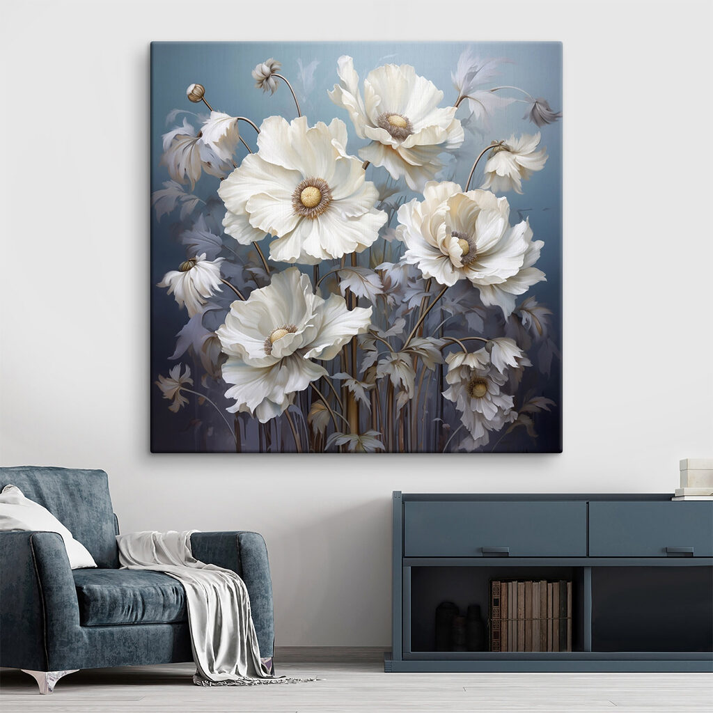 Painting of white flowers Painting of white flowers